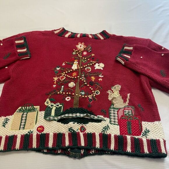 Eagle’s Eye VTG Snowman Embroidered Sweater Cardigan Size Medium - Picture 8 of 10